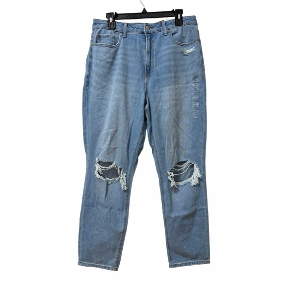 American Eagle Outfitters Denim - American Eagle Womens Mom High Rise Distressed Jean Size 14 / 32W Light Wash NEW